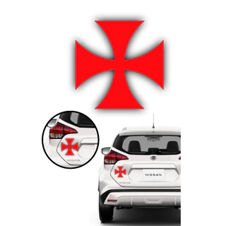 Kit 02 Adesivos 3D Cruz Vermelha resinada