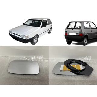 Espelho Vidro Lente + Base Retrovisor Uno 2001 2002 2003 2004
