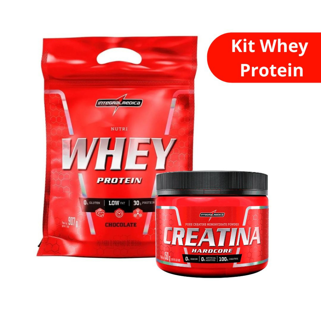 Kit Nutri Whey Protein Integralmedica – Sachê + Creatina 150g – Chocolate