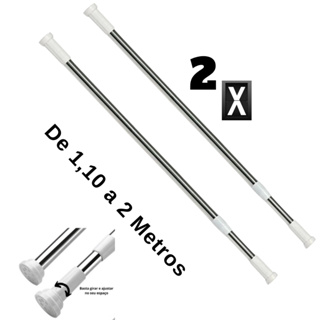 Kit 02 Varão Extensivel Box Banheiro de 1,10 a 2 Metros