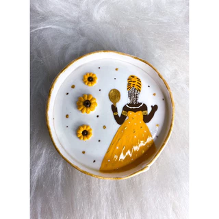 Incensário Artesanal de Biscuit de Orixá Oxum umbanda candomble