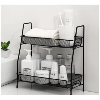 Rack de armazenamento duplo para cozinha escrivaninha para cosméticos