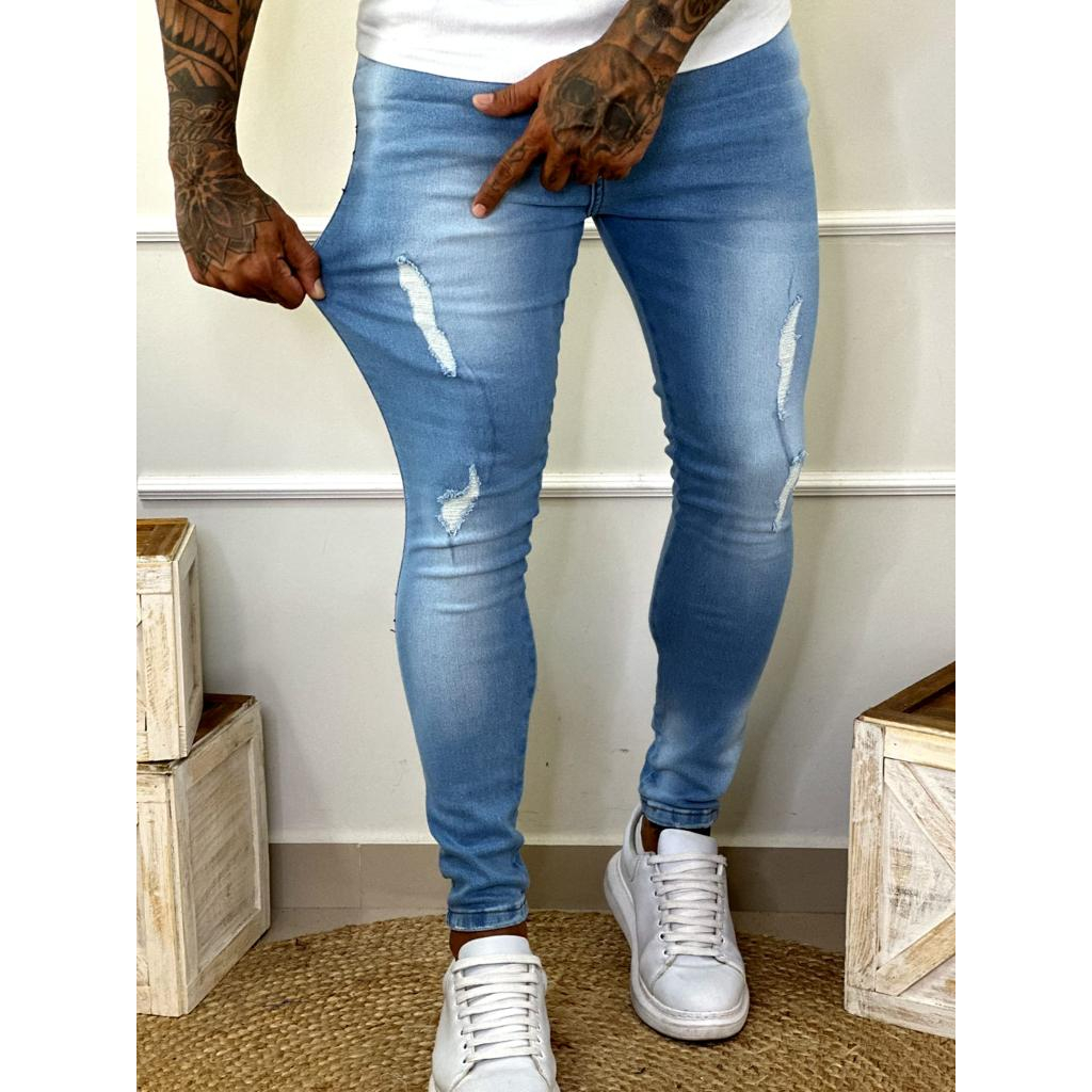 Calça Jeans Masculino Skinny Elastano Moda e Roupa Casual