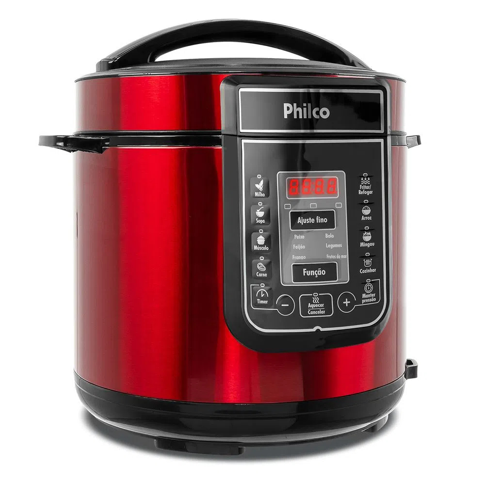 Panela de Pressão Elétrica Digital Midea Liva 6L, com Timer e Display  Digital, Inox, 220V - PPA72