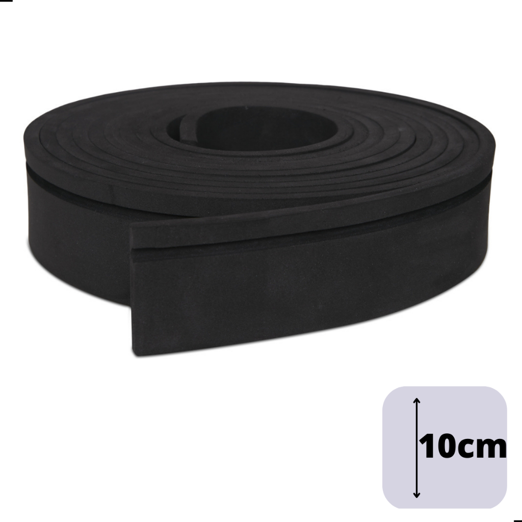 Rodapé Moldura 10cm Autocolante Boiserie Roda Meio Eva Flexível 10c1 preto ( Valor por metro)