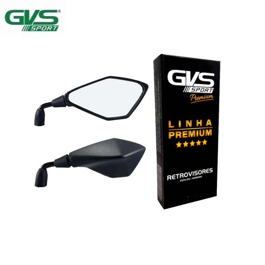 Retrovisor Gvs Modelo Kawasaki Z Haste Curta Graus Lente Convexa