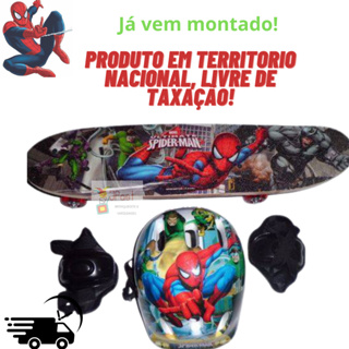 Skate Infantil HOMEM ARANHA, SPIDERMAN, VINGADORES, AVENGERS, PATRULHA CANINA menina e menino, FROZEN, + kit Proteção Segurança completo.