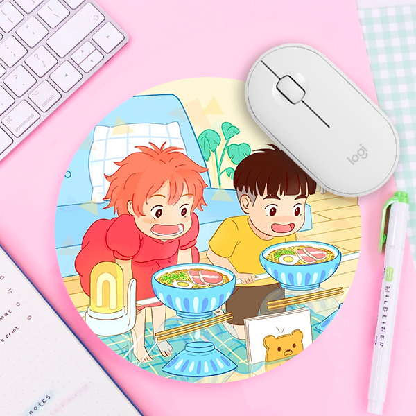 Mouse Pad Ponyo Fofo Redondo