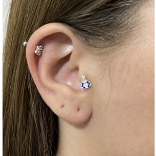 Mix Piercing Helix Folhas, Piercing Tragus Coroa, Piercing Conch com  Zircônia e Kit Argola de Prata com Zircônia - Dibal