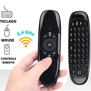 Controle Remoto Com Mini Teclado Sem Fio Universal Para Smart Tv Notebook Computador Led Rgb Wireless