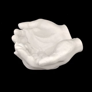 Mãos de suporte gesso cru 6 x 16 x 14 cm vaso para planta porta objetos