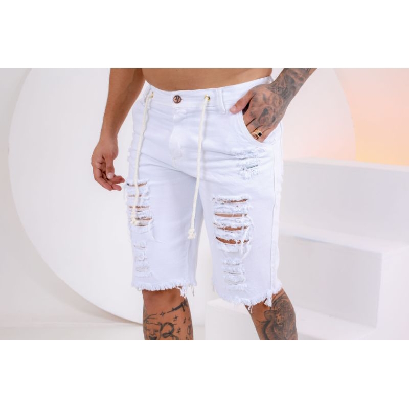 Bermuda Masculina Platinum Branca. Shopee Brasil
