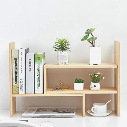 Nicho Organizador Ajustável Para livros Decoração de escritorio em Madeira