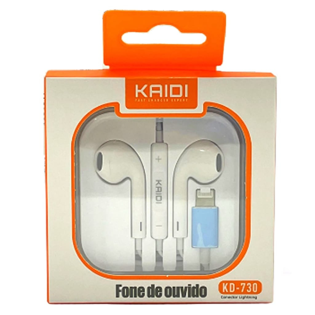 Fone De Ouvido Lightning Para Iphone Com Microfone Kaidi KD 730