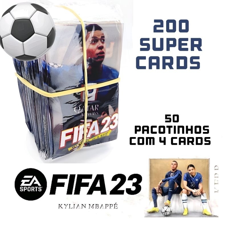 Kit 200 Cards Fifa 23 = 50 Pacotes Figurinhas Neymar Mbappe