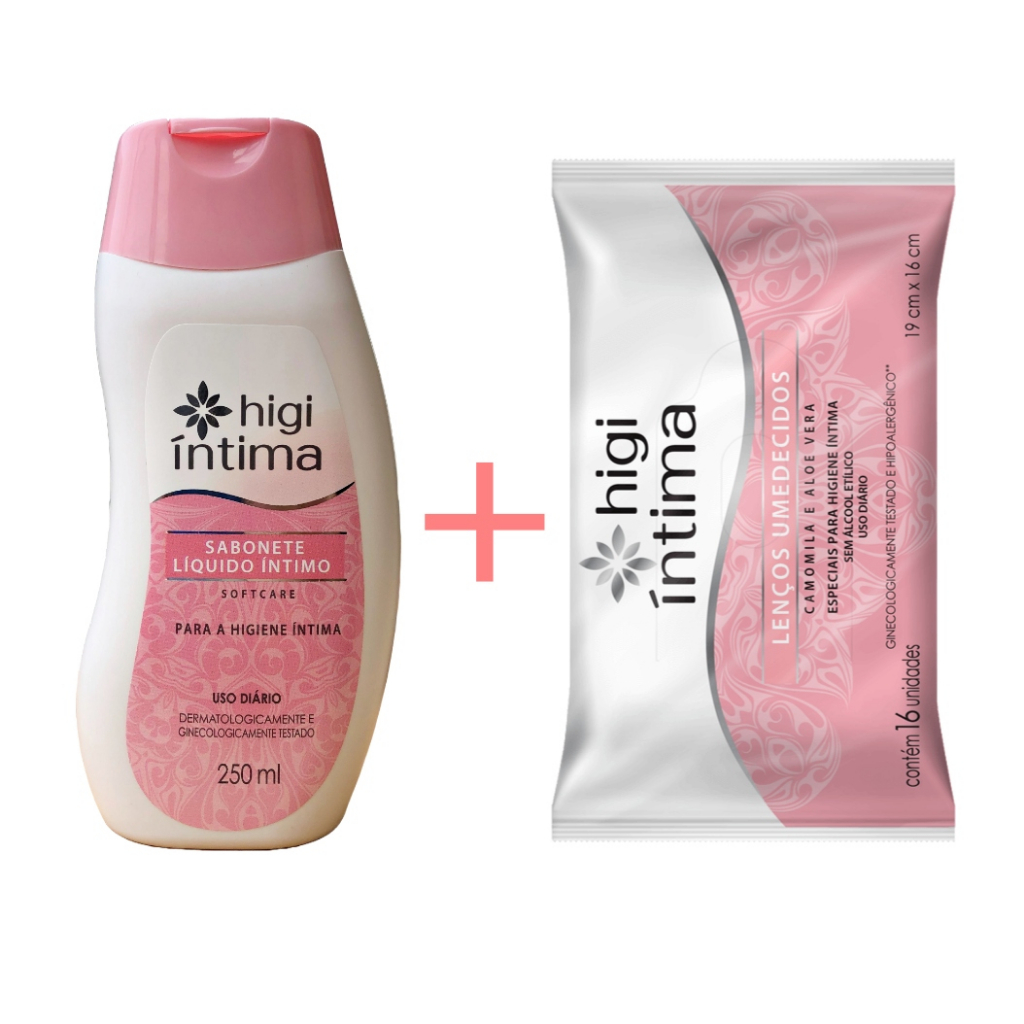 Kit Sabonete Intimo Liquido Higi Intima Softcare 250ml + Lenço ...