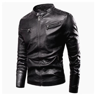 Jaqueta Couro Forrada Masculina Casual