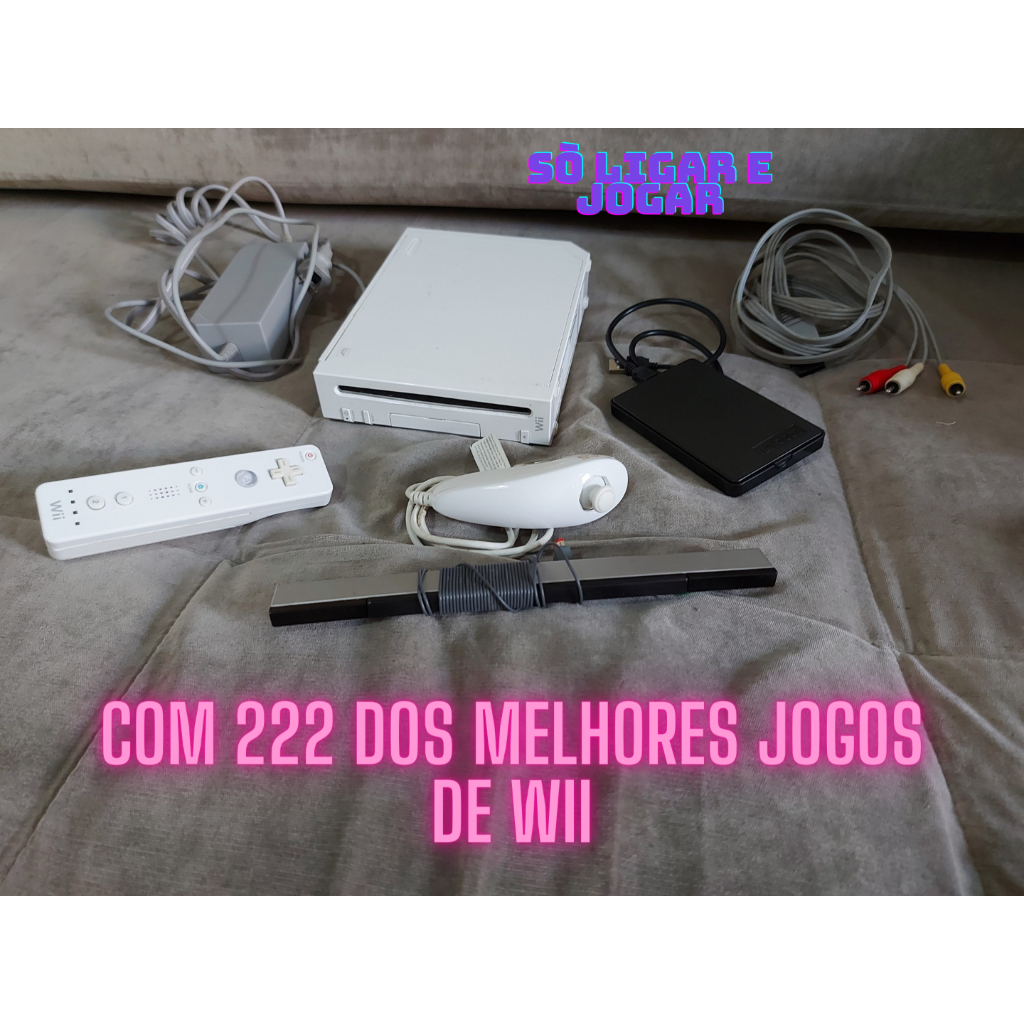Nintendo Wii Destravado C/ Hd 222 Jogos (wii) + Emuladores