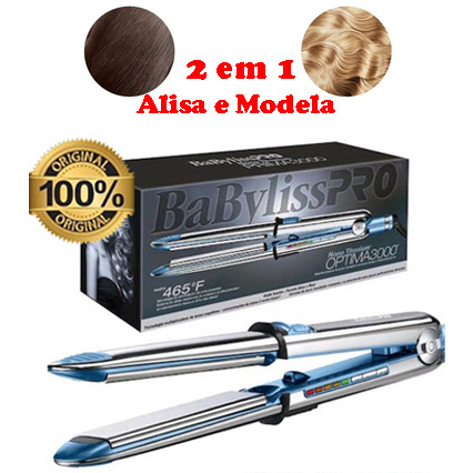 Chapinha Babyliss Prancha de Cabelo Super Nano Titanium 3000 Faz Cachos ...