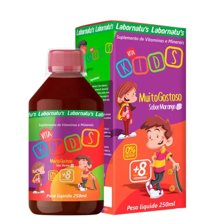 Vitamina vita kids 250ml completa infantil escorrega o pre o