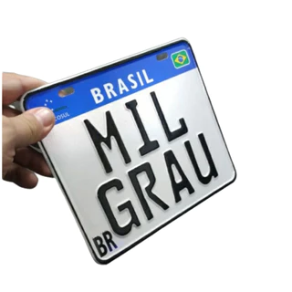 Placa MIL GRAU Alto Relevo Alumínio decorativa moto mobilete scooter bike alto