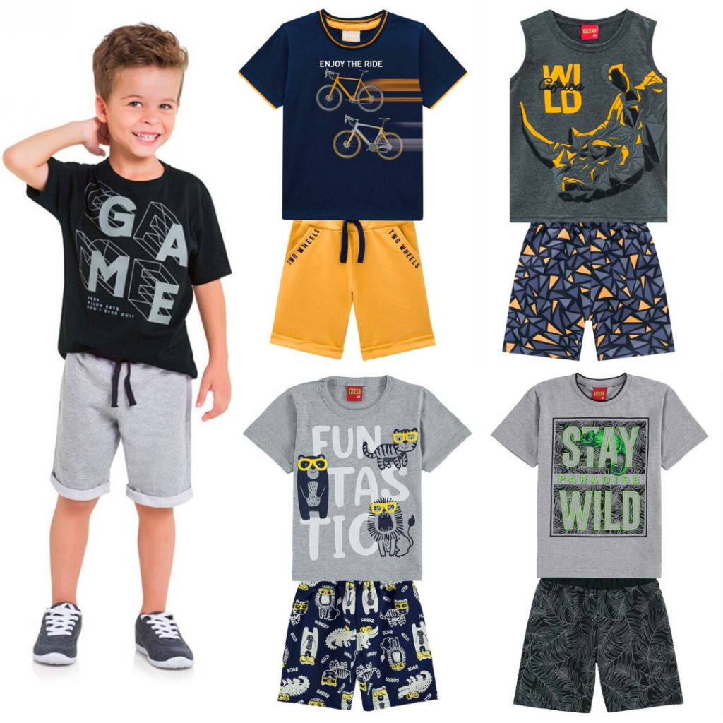 kit 6 conjuntos infantil menino | Shopee Brasil