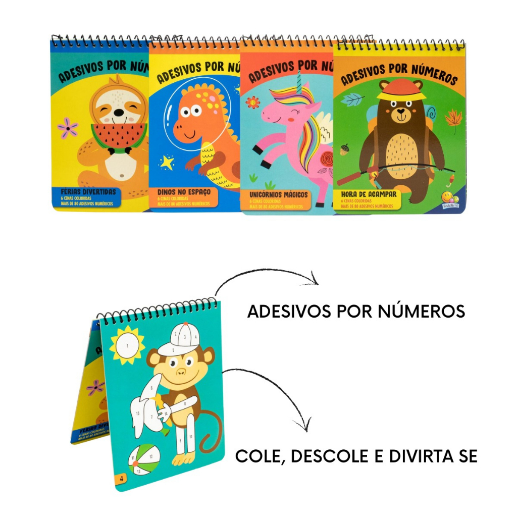 Livro Infantil / Adesivos Por Números / Cole, Descole e Divirta-se