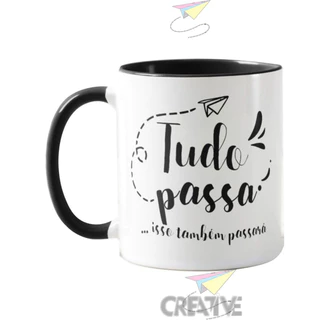 Caneca Personalizada de Porcelana Preta com sua Foto e Frase - ( MONTAMOS A ARTE ) Alta Qualidade e Impressão