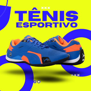 Tênis Masculino Puma Bmw Cat Tricolor Esportivo Academia Lançamento Oferta