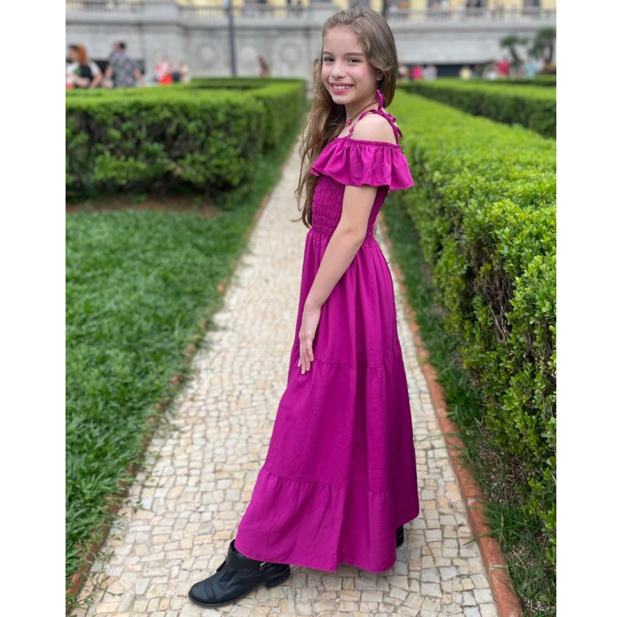 Vestido Lilás Sofia Tule Sobre a Saia - Menina 6 Meses a 10 Anos