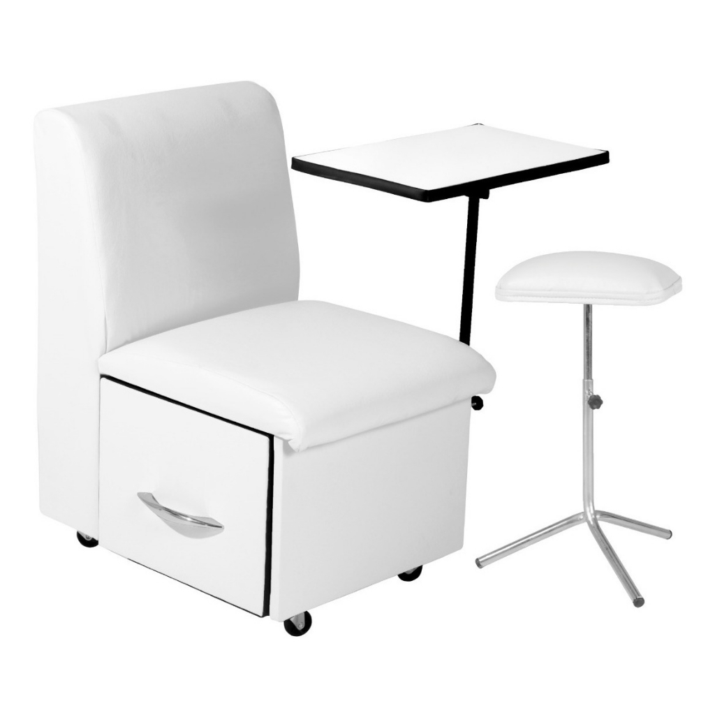 Cadeira Manicure Cirandinha Branca + Suporte Tripé