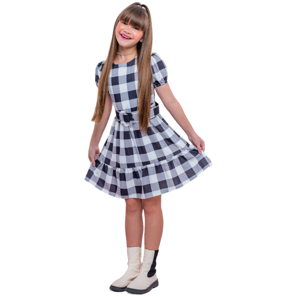 Vestido xadrez 2024 country infantil