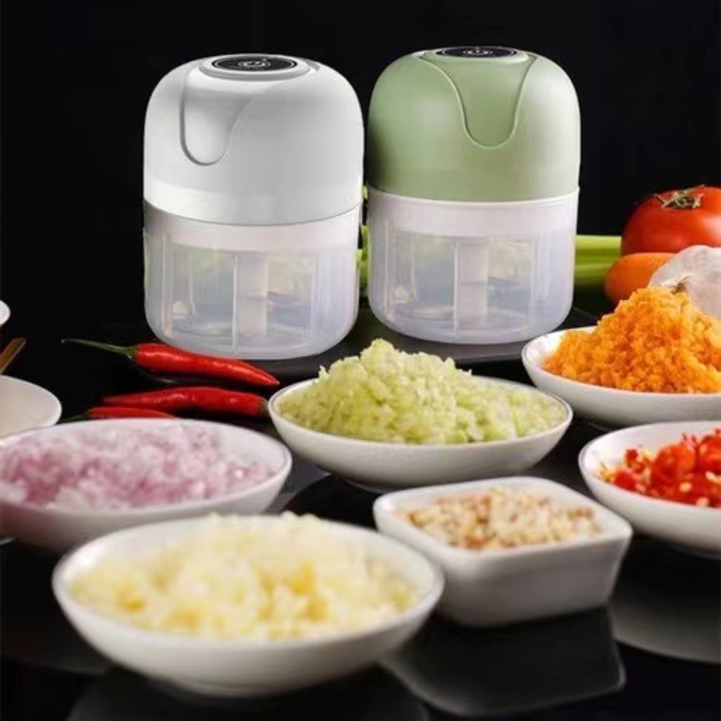 Mini Processador Elétrico de Alimentos Portátil com 3 lâminas de aço inox  USB 250 ml Bivolt De Alimentos Para Legumes Alho Gengibre | Shopee Brasil