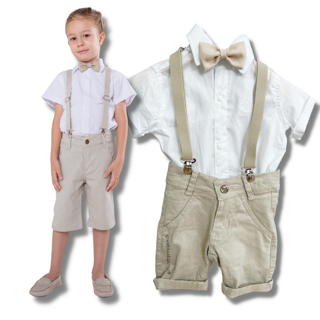Conjunto Infantil Social Batizado Menino Promoção