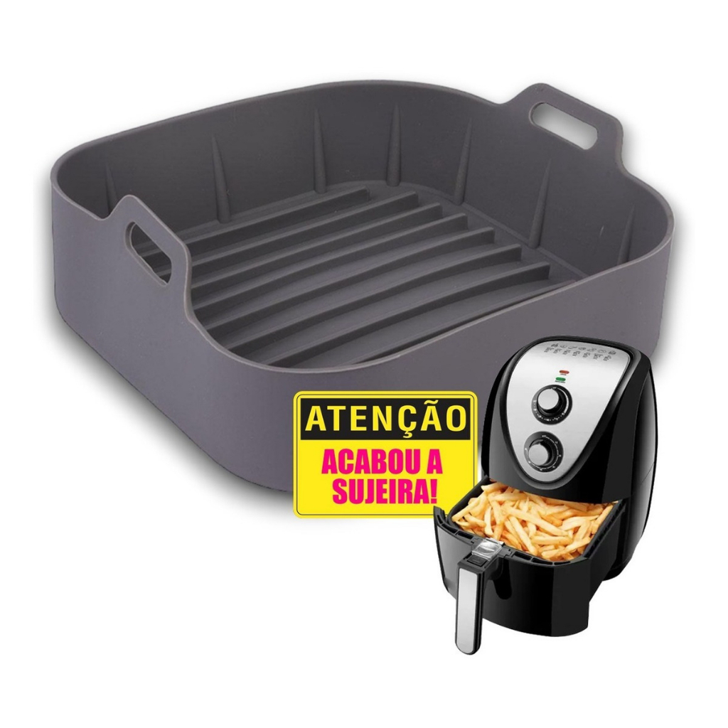 Forma em Silicone Antiaderente Para Air Fryer Fritadeira