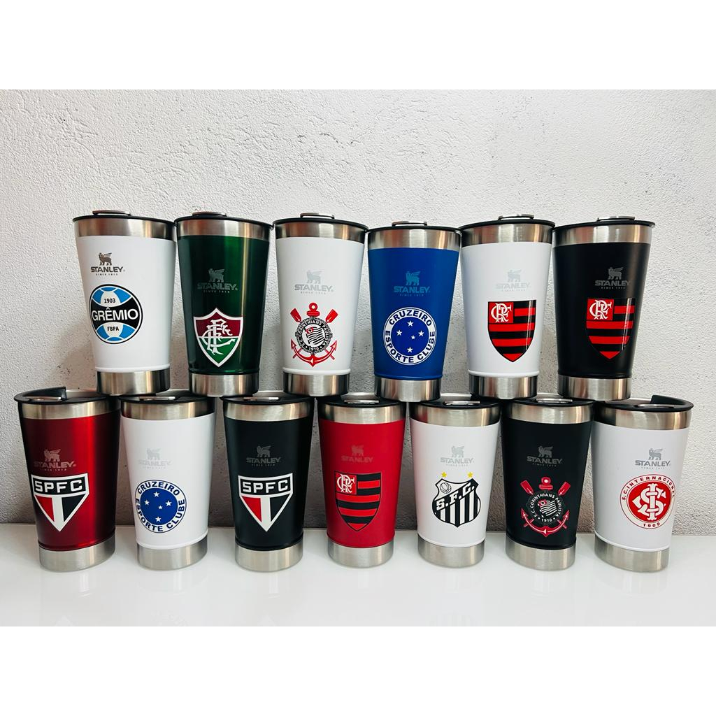 Copo Térmico do seu time de futebol! Stanley 473ml com Tampa e abridor metal-palmeiras , Flamengo, Corinthians, Gremio, Cruzeiro - wxd_97tjfa