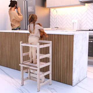 Torre Aprendizagem Montessoriana 4x1 Mesinha Cadeirão
