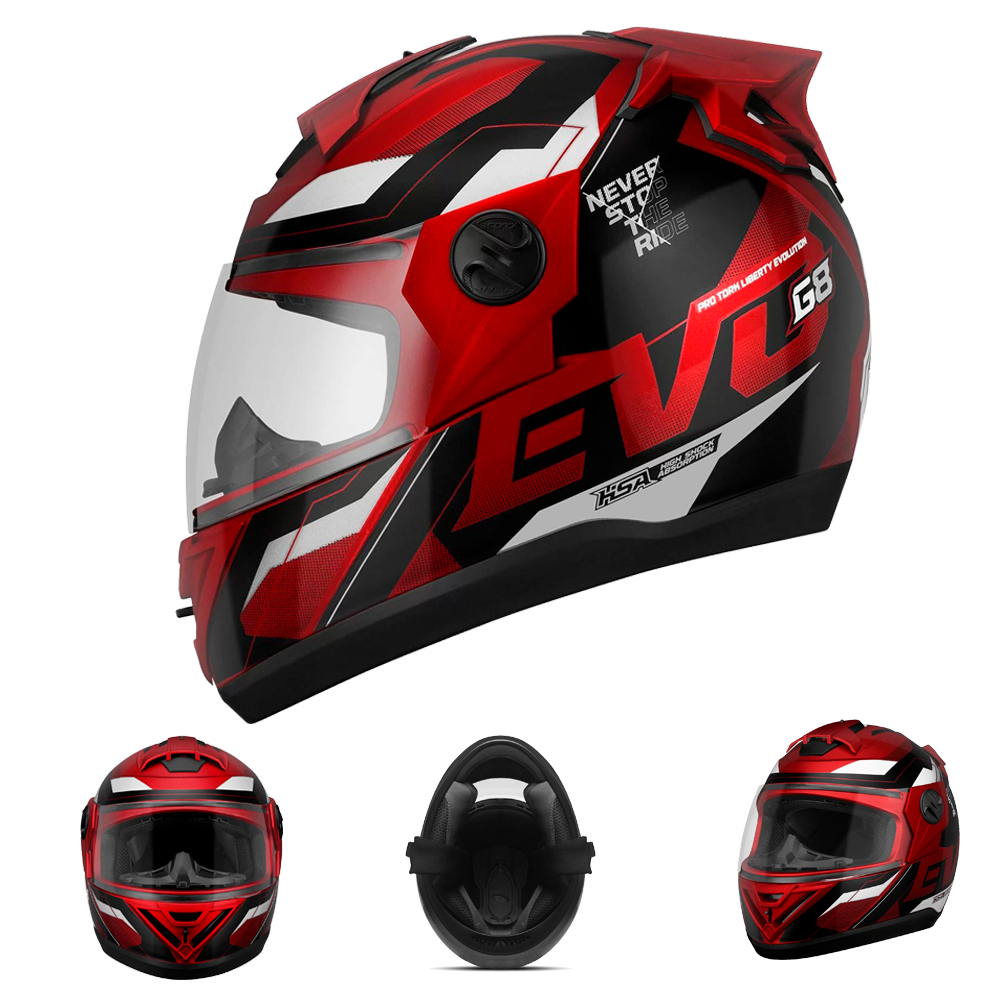 Capacete Fechado Para Moto Pro Tork Liberty Evolution G8 Evo