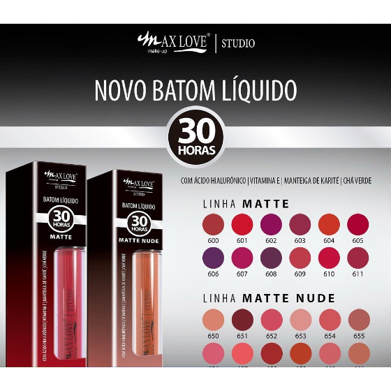 Batom liquido Matte 30 Horas Matte Max Love | Shopee Brasil