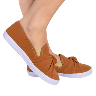 Sapatilha Slip On Feminina Laço Nobuck 397
