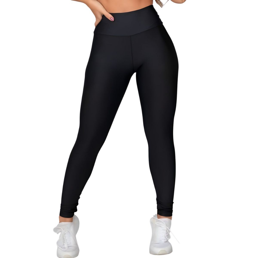 Calça Legui Legging Suplex Preta Grossa Fitness Academia Feminina ...