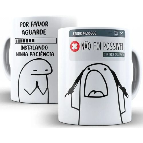 Caneca meme flork instalando minha paciencia | Shopee Brasil