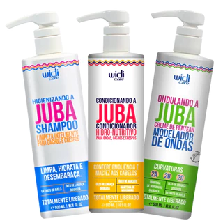 Kit Higienizando a Juba Shampoo e Condicionador + Creme de Pentear Ondulando a Juba Widi Care 500ml