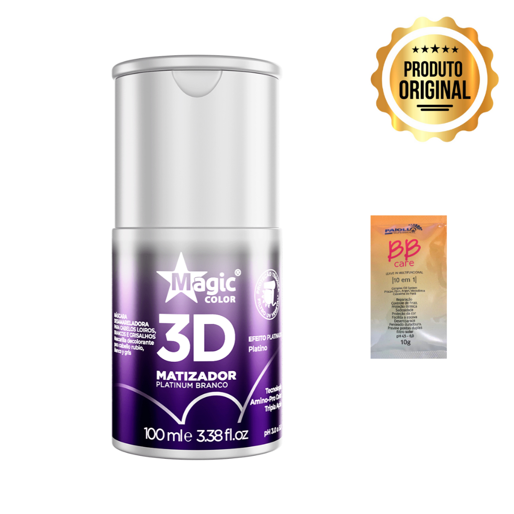 matizador magic color mini efeito platinado para cabelos loiros 100ml ...