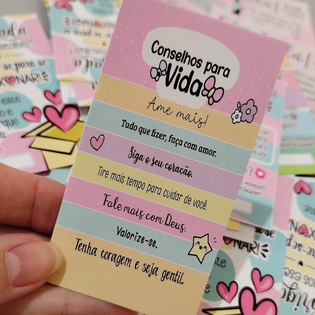 Cartão de agradecimento para mimo e lembrancinha de clientes