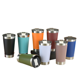 Copo Térmico Aço Inoxidável Parede Dupla Vácuo Com Abridor E Tampa Bebida Gelado ou Quente 510ml