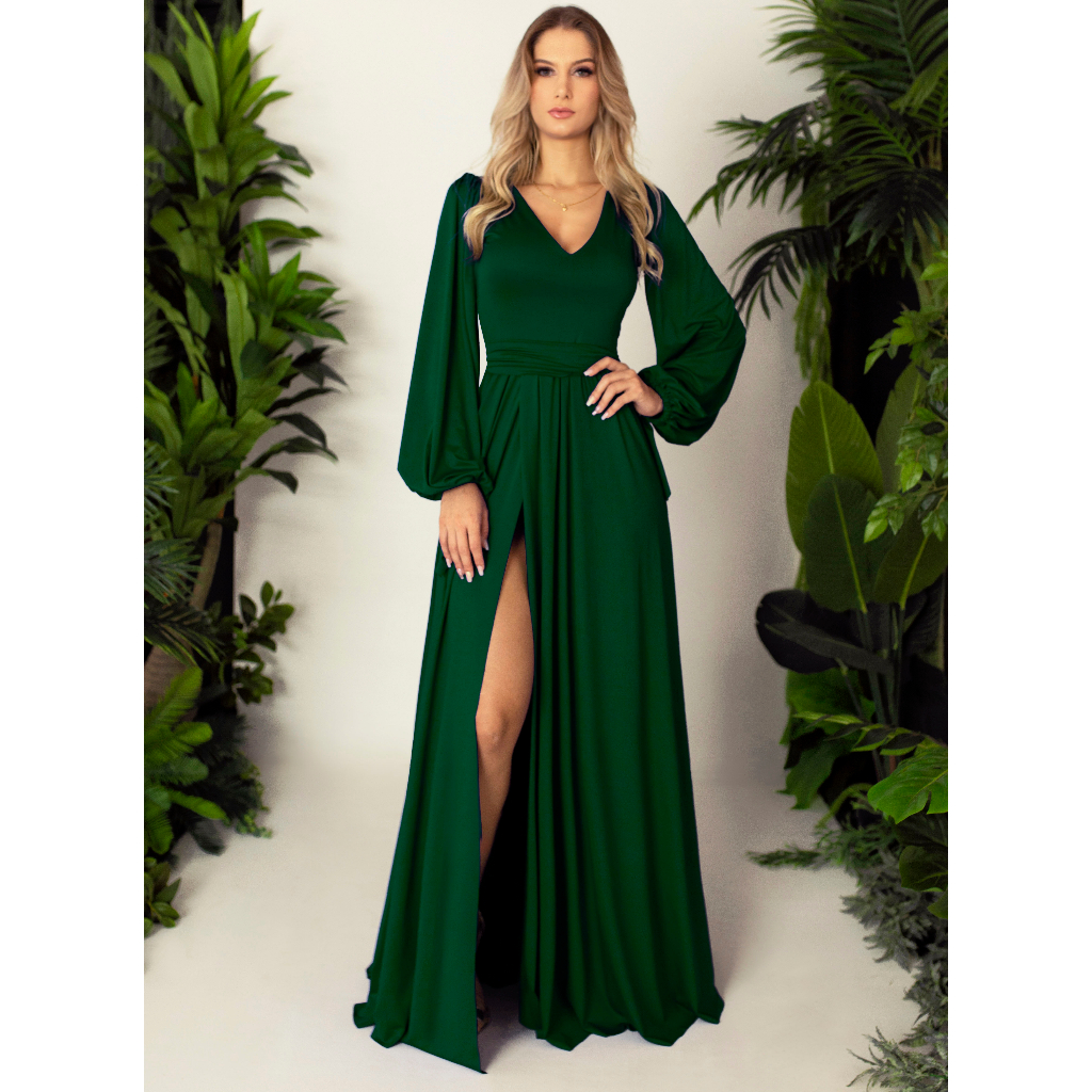 Vestido de formatura hot sale cor verde esmeralda