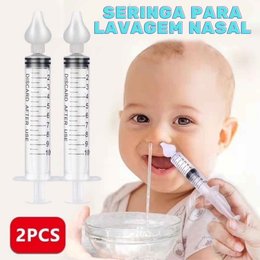 Seringa Nasal Infantil Limpeza Do Nariz 10 mL 2 unidades Com Ponta de ...