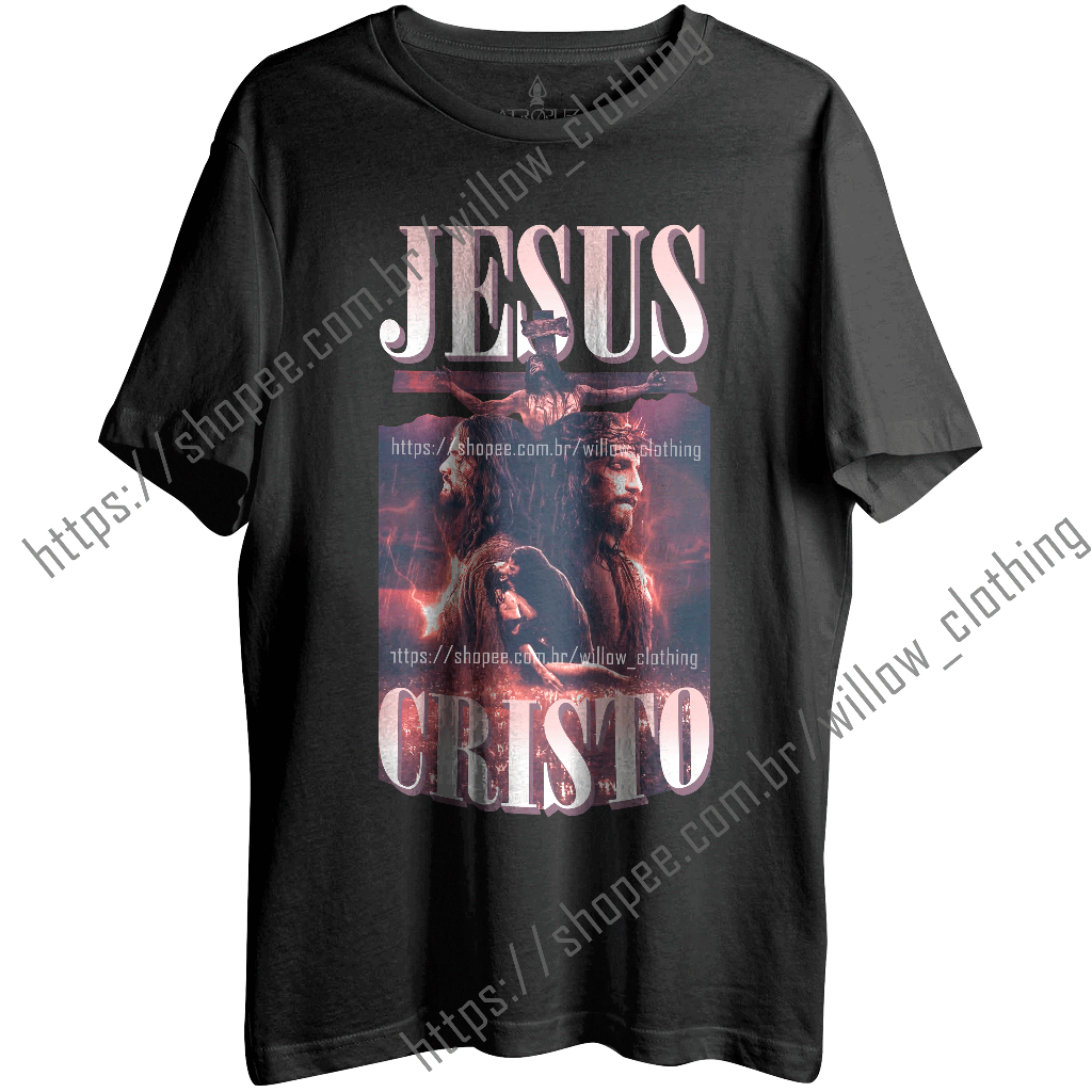 Camiseta Algodão Unissex Graphic Tee T Shirt Jesus Cristo