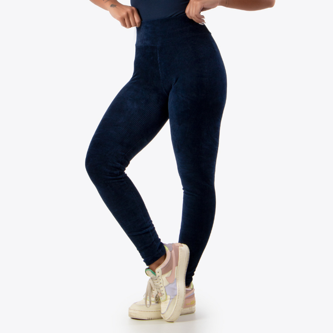 Calça Veludo Legging Feminina Cotelê Cintura Alta Inverno